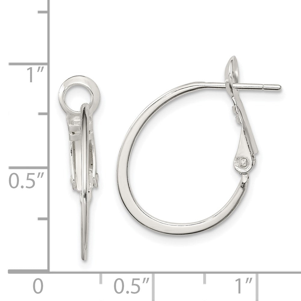 Sterlingsilber Rhodiniert 1.5mm Oval Omega Rückseite Creolen