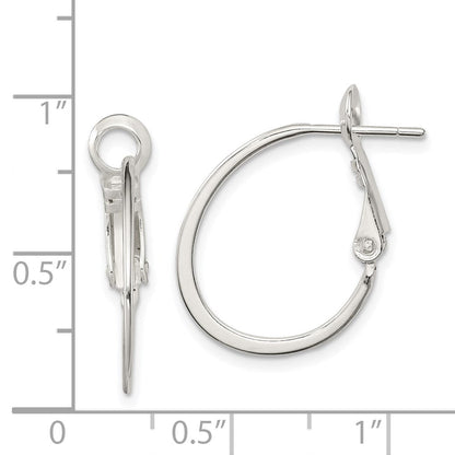 Sterlingsilber Rhodiniert 1.5mm Oval Omega Rückseite Creolen