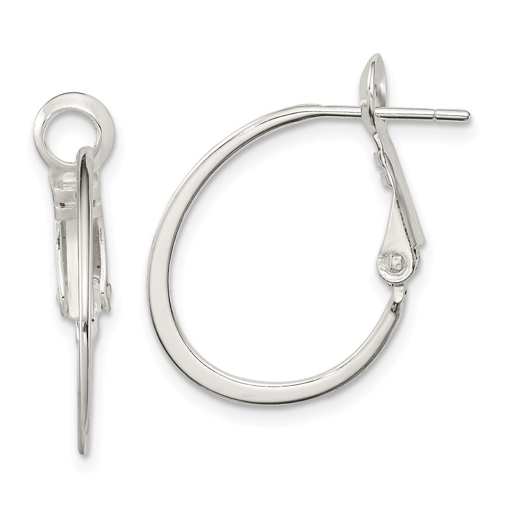 Sterlingsilber Rhodiniert 1.5mm Oval Omega Rückseite Creolen