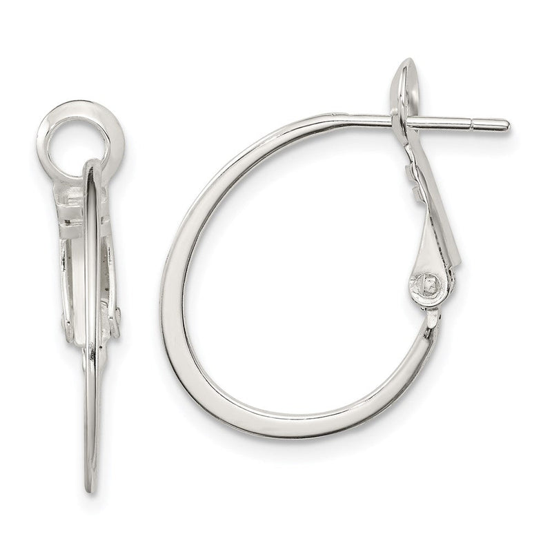 Sterlingsilber Rhodiniert 1.5mm Oval Omega Rückseite Creolen