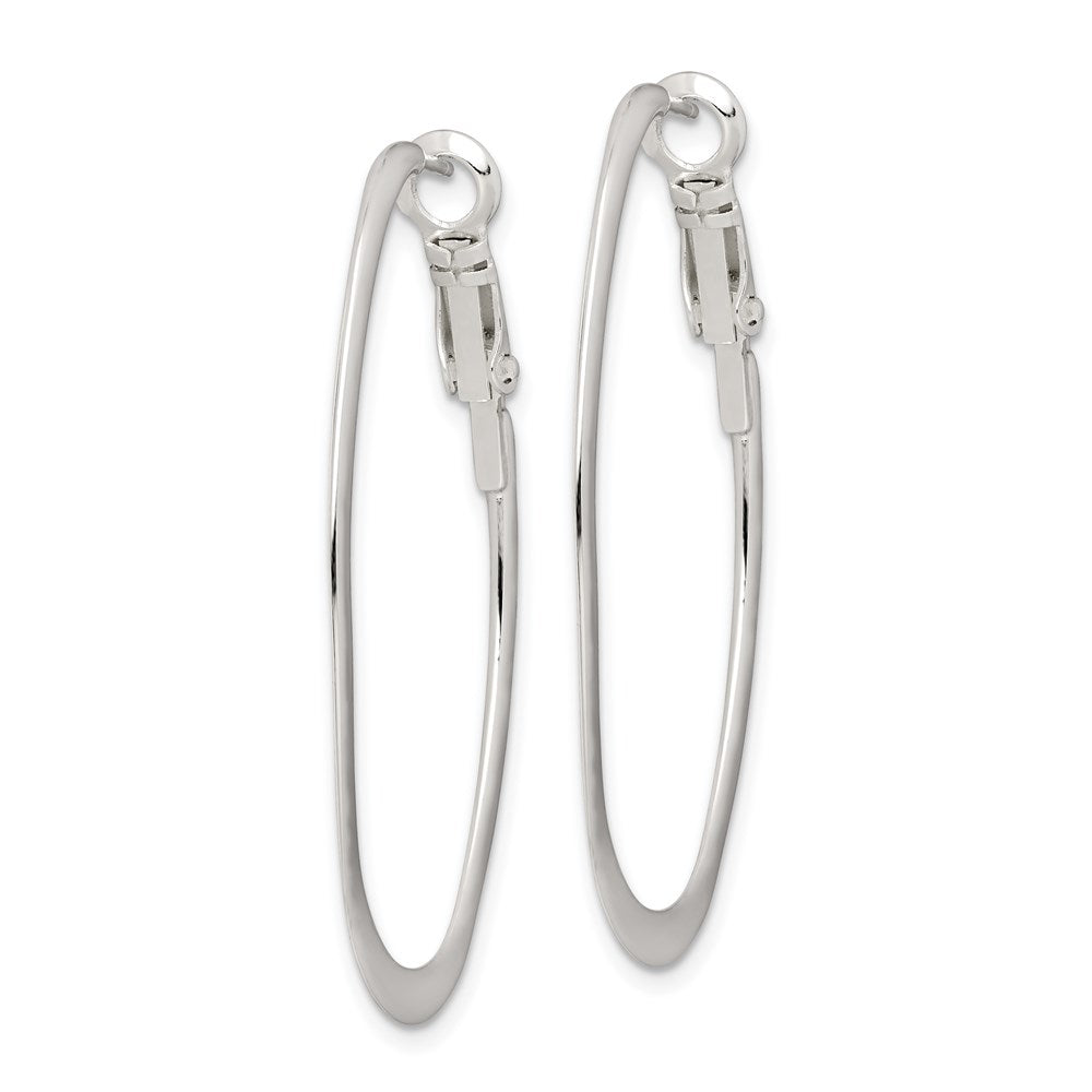 Sterlingsilber Rhodiniert 1.5mm Oval Omega Rückseite Creolen