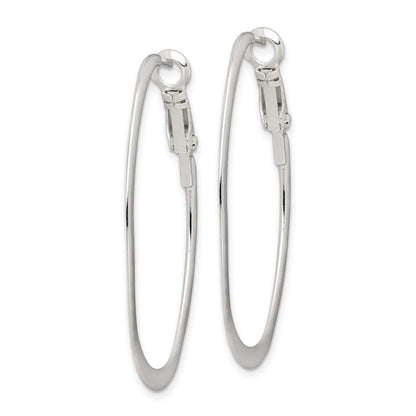 Sterlingsilber Rhodiniert 1.5mm Oval Omega Rückseite Creolen