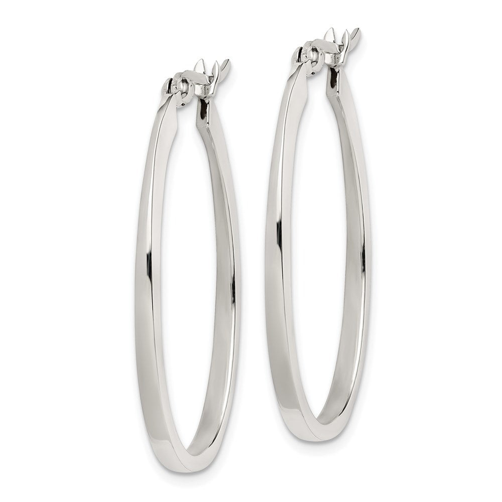 Sterlingsilber Verjüngt 3mm Oval Creolen