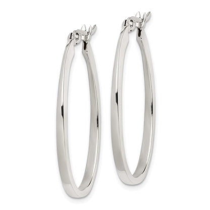 Sterlingsilber Verjüngt 3mm Oval Creolen