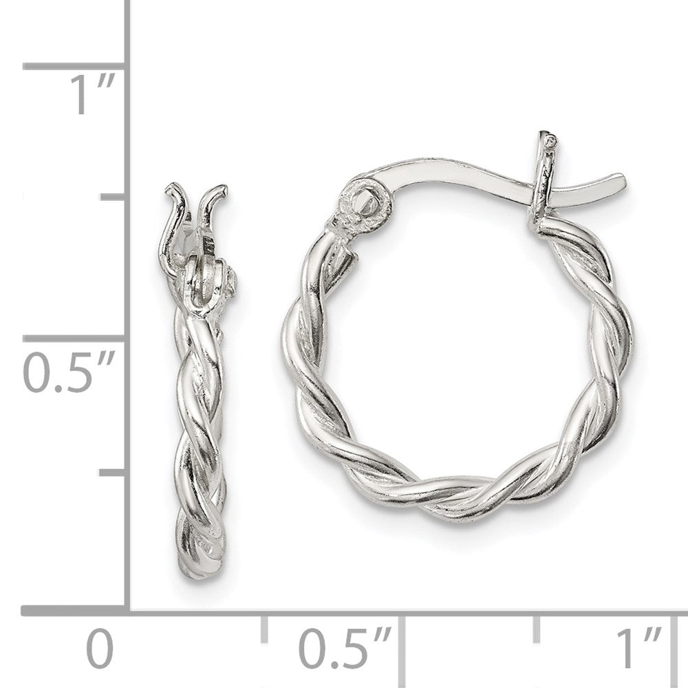 Sterlingsilber Satiniert Gedreht 2mm Creolen