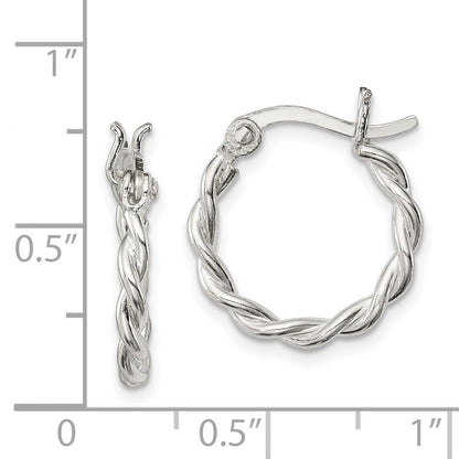 Sterlingsilber Satiniert Gedreht 2mm Creolen