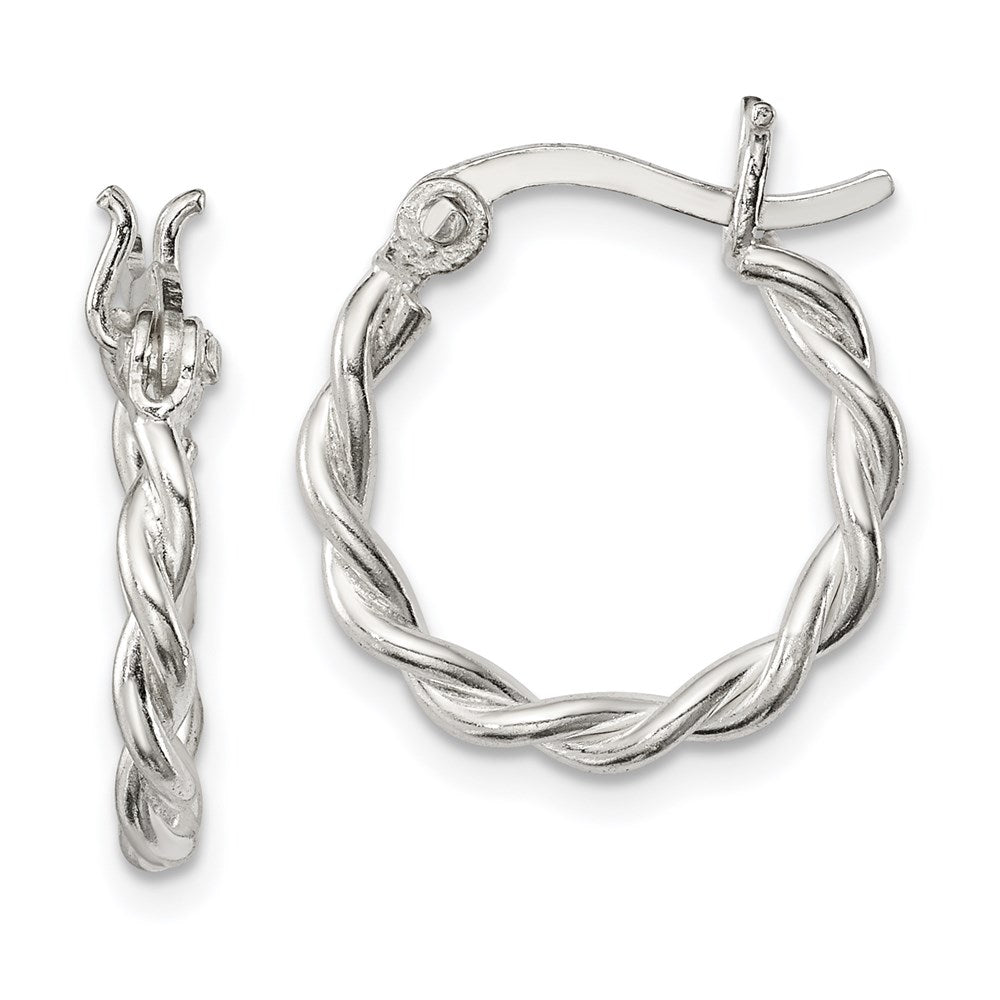 Sterlingsilber Satiniert Gedreht 2mm Creolen