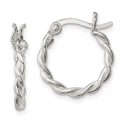 Sterlingsilber Satiniert Gedreht 2mm Creolen