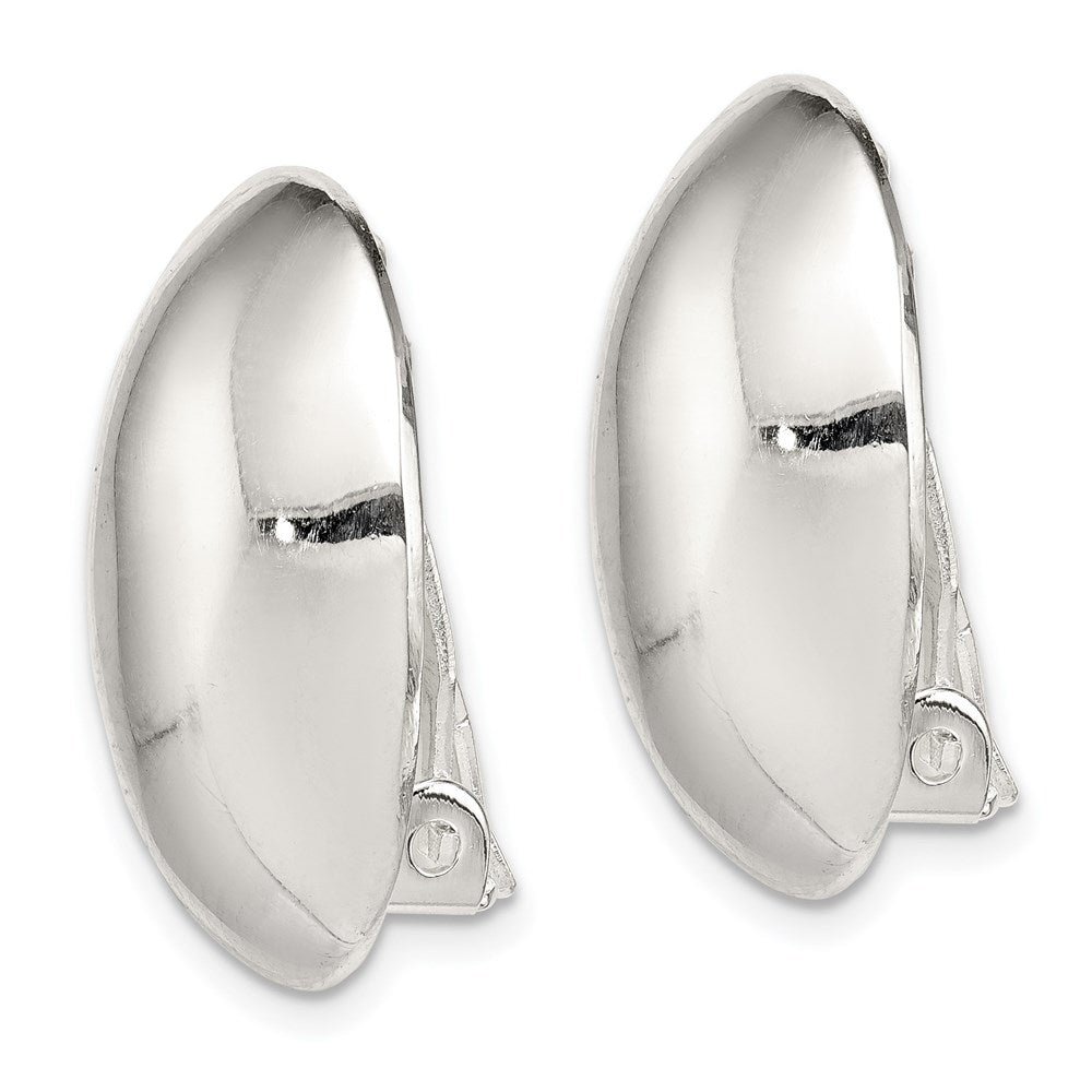 Sterlingsilber Poliert Non-pierced 22x15mm Oval Knopf Ohrringe