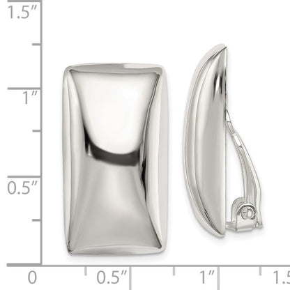 Sterlingsilber Poliert Non-pierced Rechteck Ohrringe