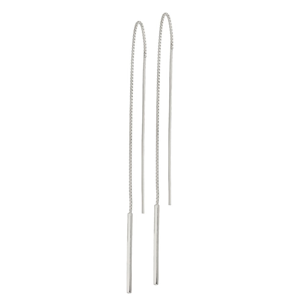 Sterlingsilber Poliert Stab Durchzieher-Ohrringe