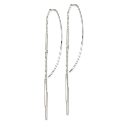 Sterlingsilber Poliert Multi-strand Stab Durchzieher-Ohrringe