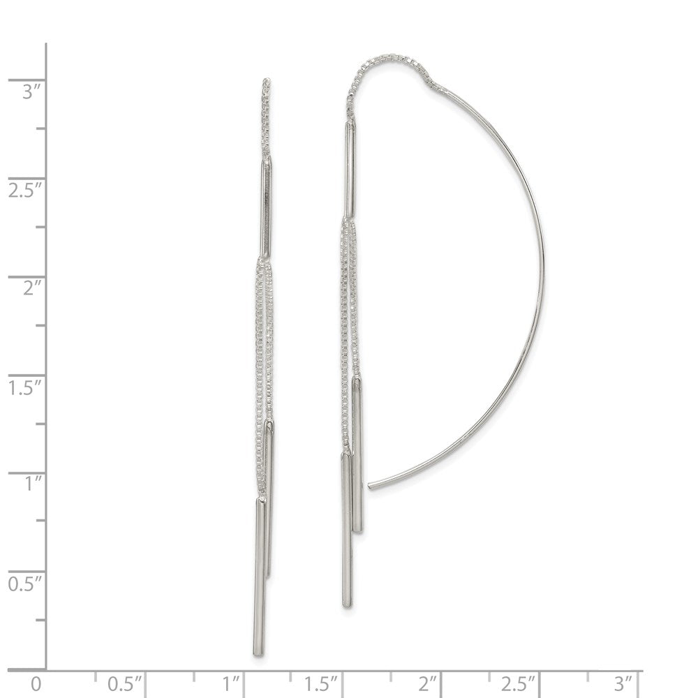 Sterlingsilber Poliert Multi-strand Stab Durchzieher-Ohrringe