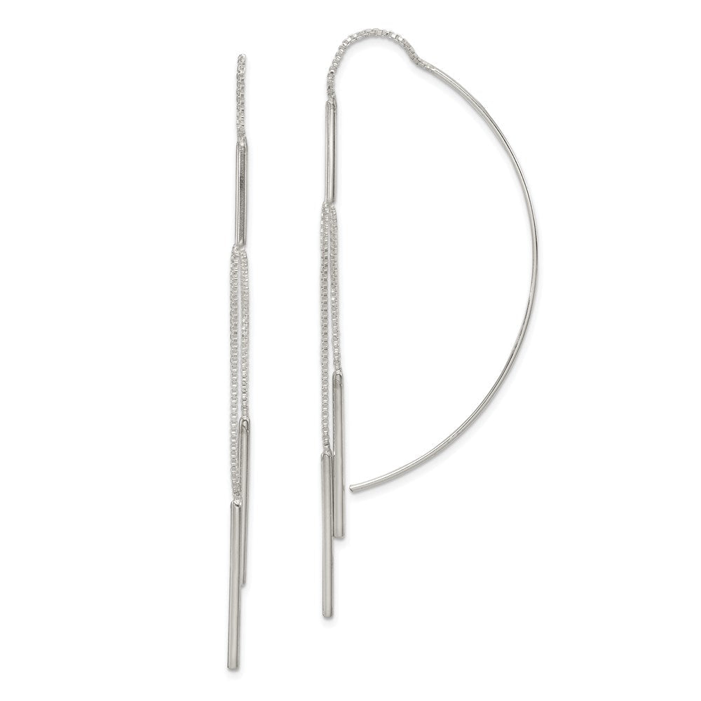 Sterlingsilber Poliert Multi-strand Stab Durchzieher-Ohrringe