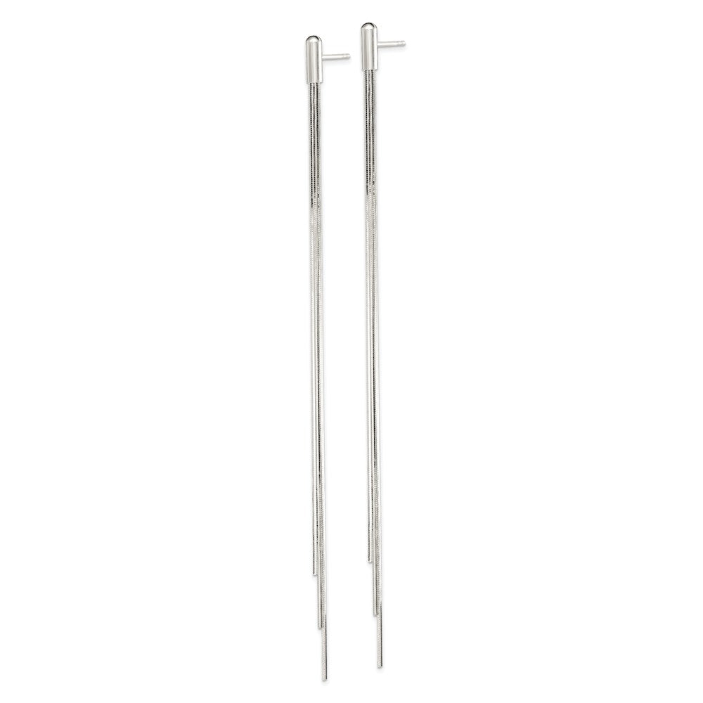 Sterlingsilber Poliert Multi-strand Schlange Kette Stecker Ohrhänger