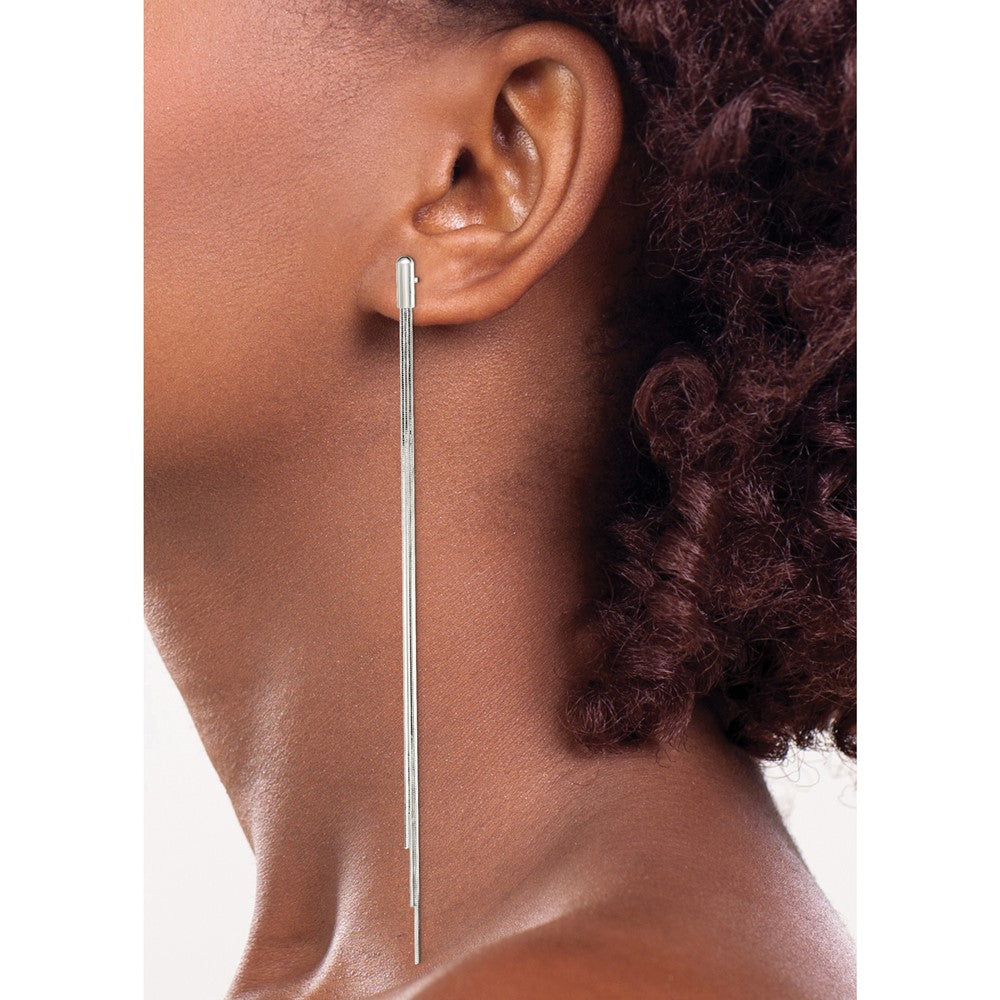 Sterlingsilber Poliert Multi-strand Schlange Kette Stecker Ohrhänger