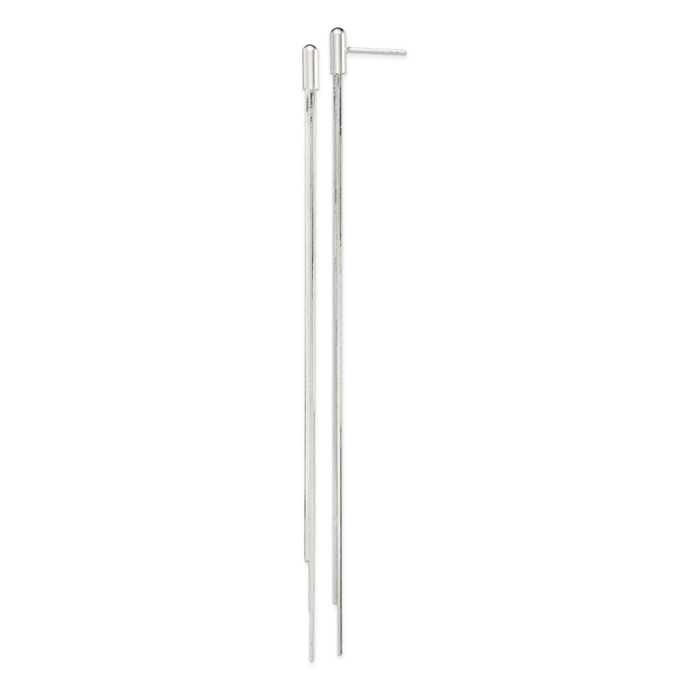 Sterlingsilber Poliert Multi-strand Schlange Kette Stecker Ohrhänger