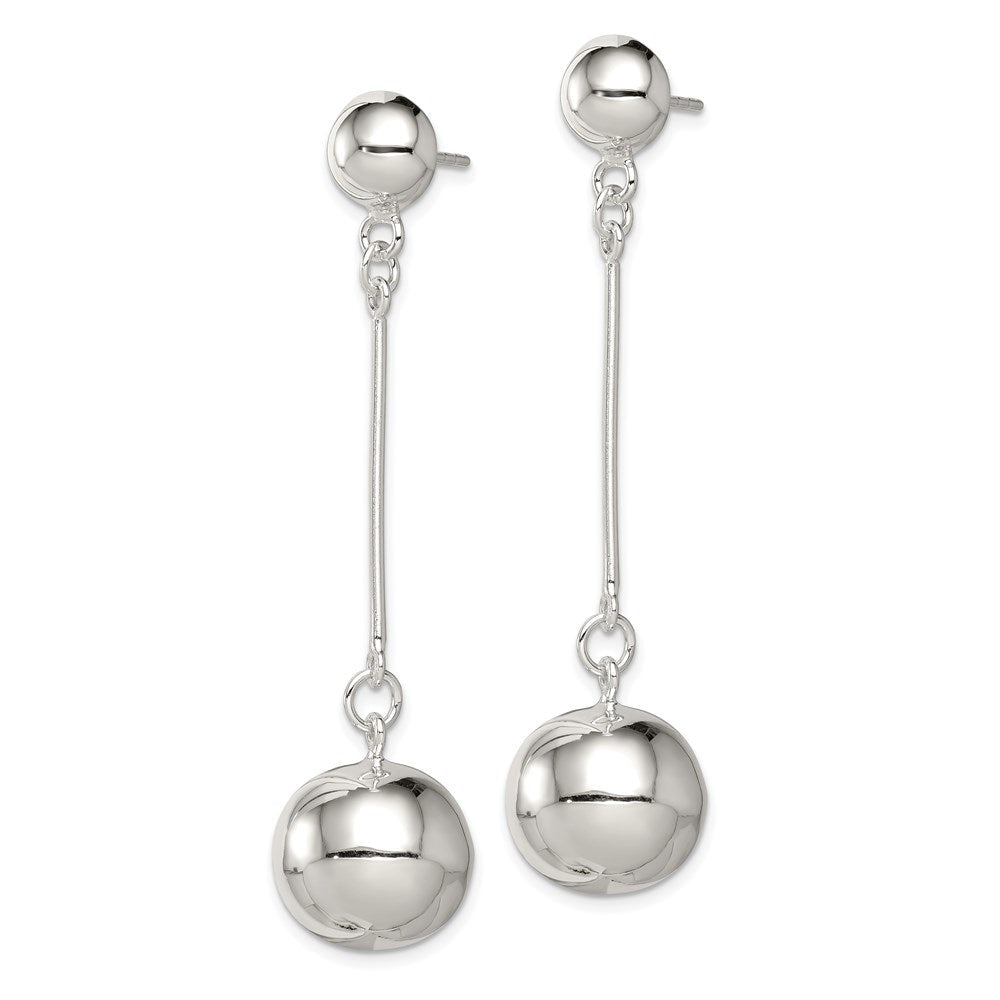 Sterlingsilber Poliert 14mm Kugel Stecker Ohrhänger