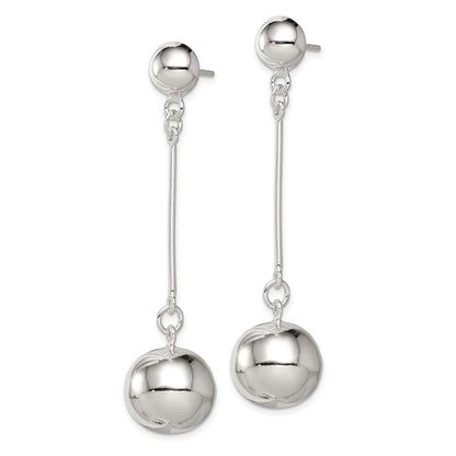 Sterlingsilber Poliert 14mm Kugel Stecker Ohrhänger