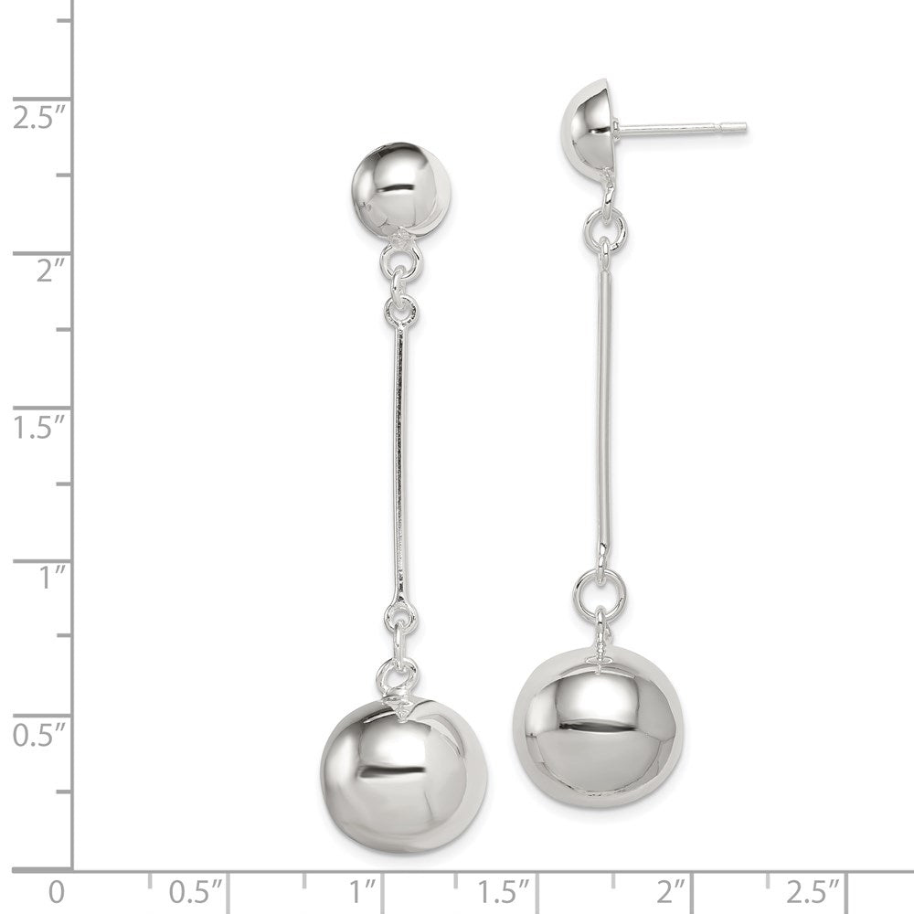 Sterlingsilber Poliert 14mm Kugel Stecker Ohrhänger