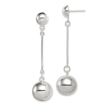 Sterlingsilber Poliert 14mm Kugel Stecker Ohrhänger