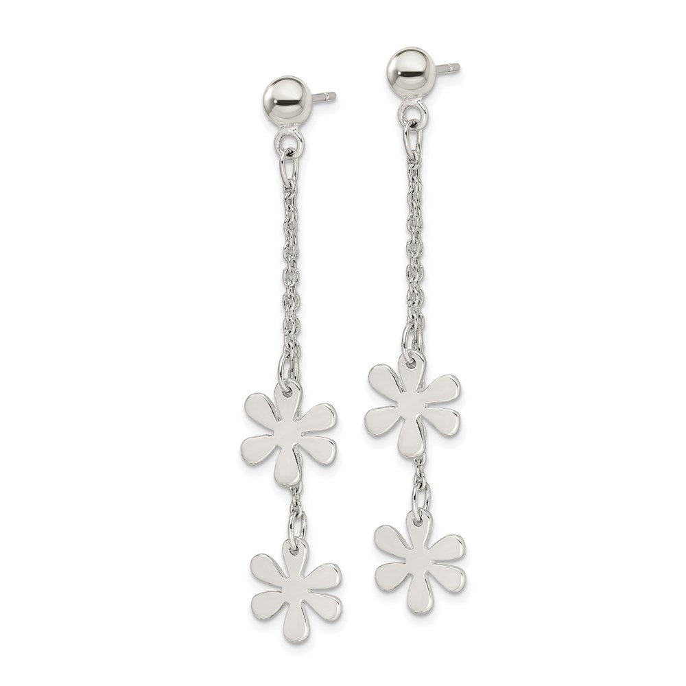 Sterlingsilber Blume Hängend Stecker Ohrring