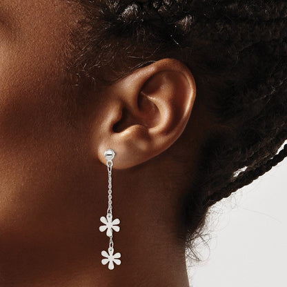 Sterlingsilber Blume Hängend Stecker Ohrring
