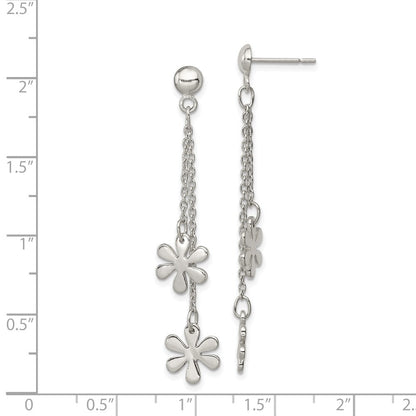 Sterlingsilber Blume Hängend Stecker Ohrring