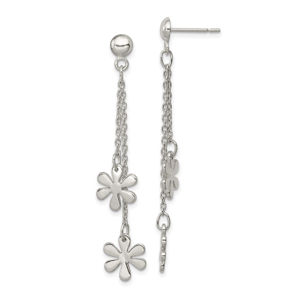 Sterlingsilber Blume Hängend Stecker Ohrring