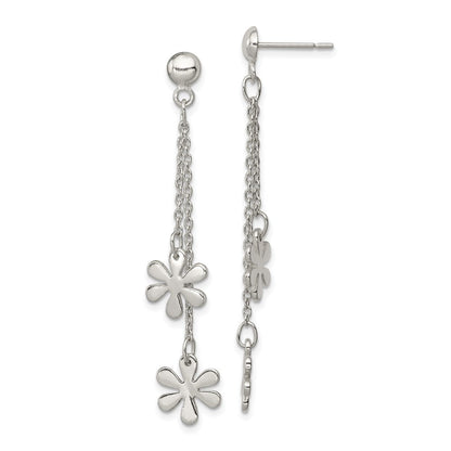 Sterlingsilber Blume Hängend Stecker Ohrring