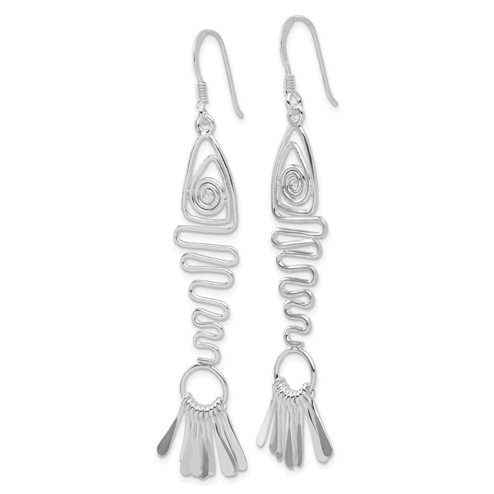 Sterlingsilber Poliert Fantasie Geometric Fisch Ohrringe
