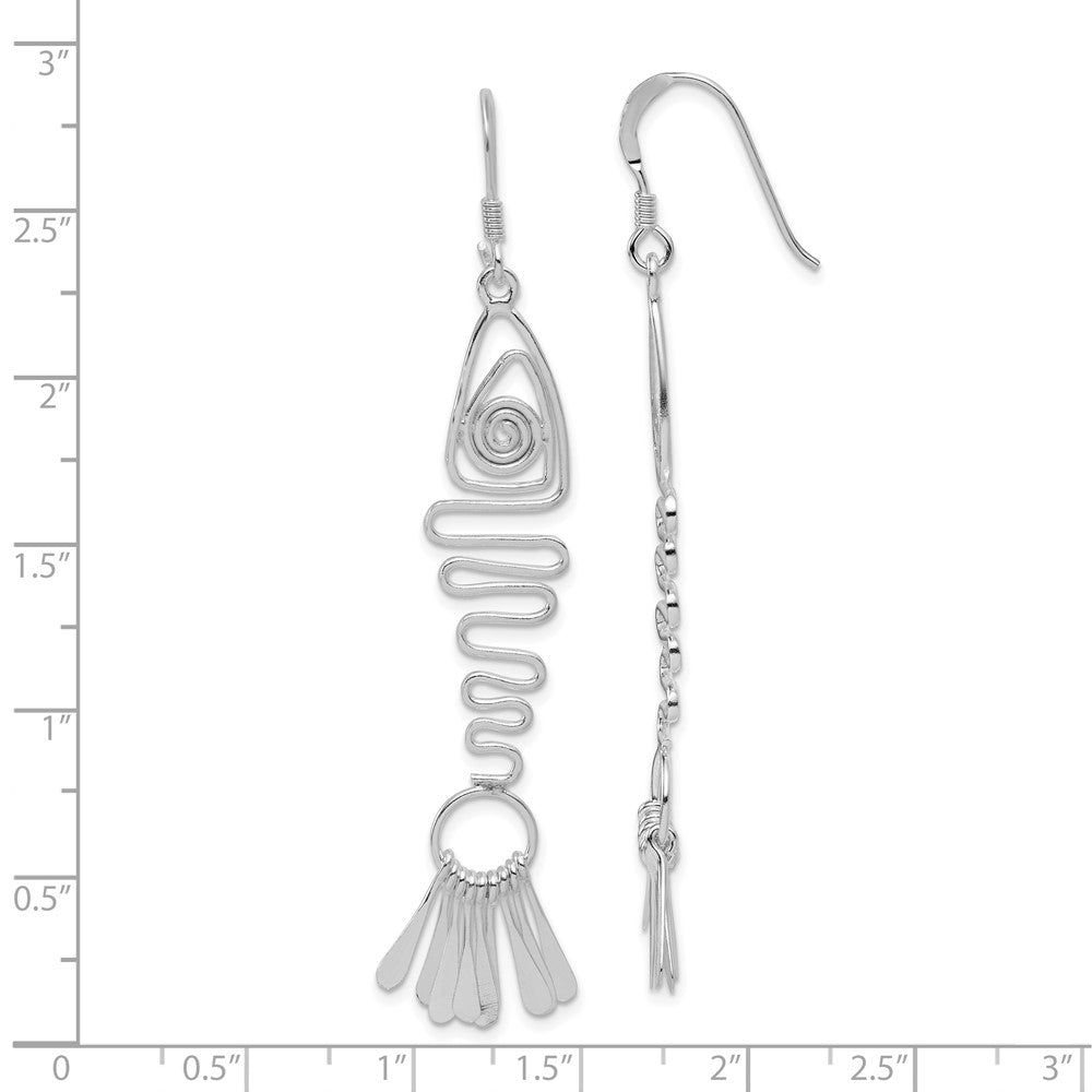 Sterlingsilber Poliert Fantasie Geometric Fisch Ohrringe