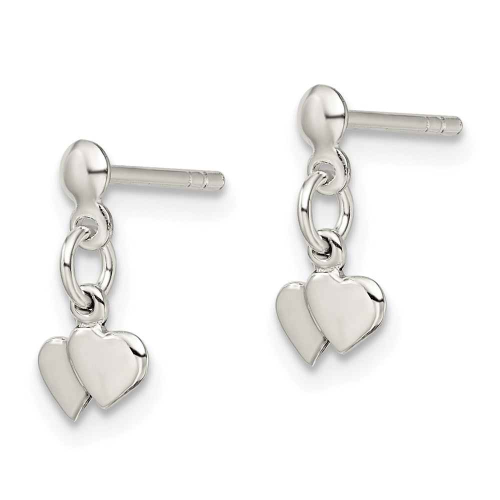 Sterlingsilber Dangling Herzen Ohrringe