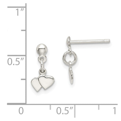 Sterlingsilber Dangling Herzen Ohrringe