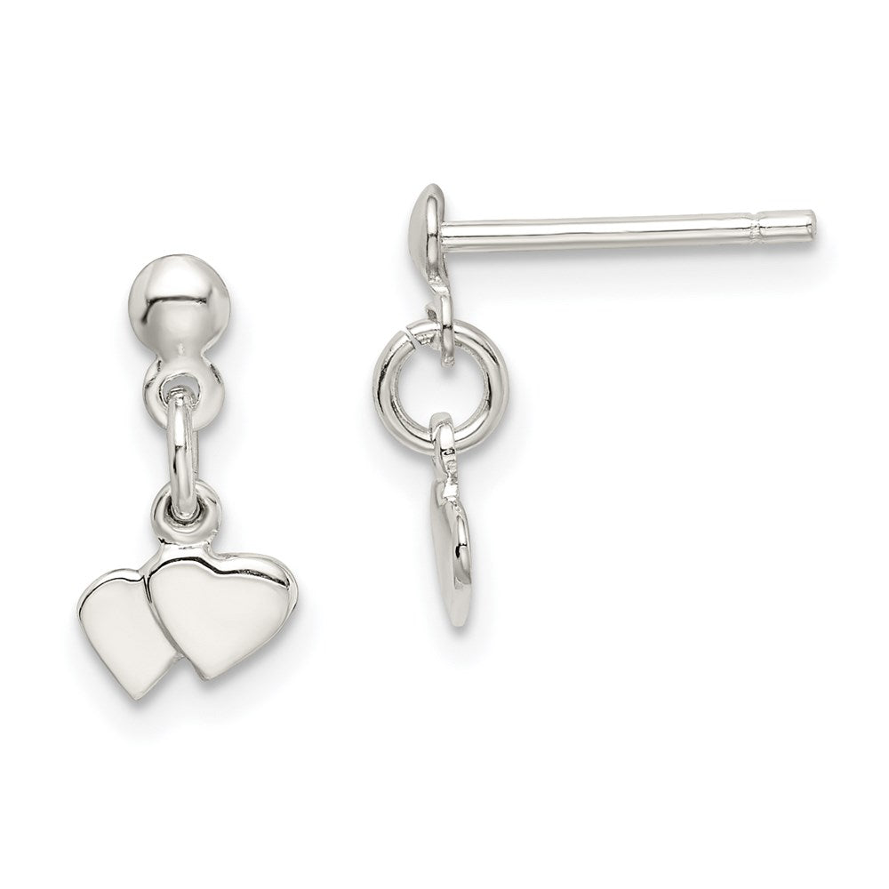 Sterlingsilber Dangling Herzen Ohrringe