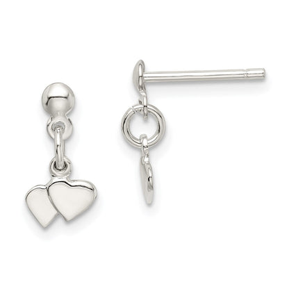 Sterlingsilber Dangling Herzen Ohrringe