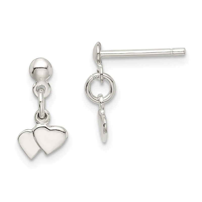 Sterlingsilber Dangling Herzen Ohrringe