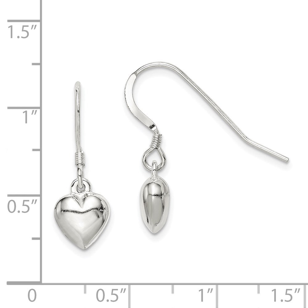 Sterlingsilber Herz Ohrhänger