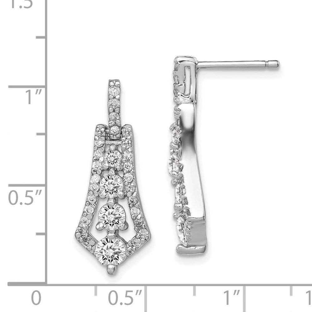 Sterlingsilber Rhodiniert Zirkonia Journey Ohrringe