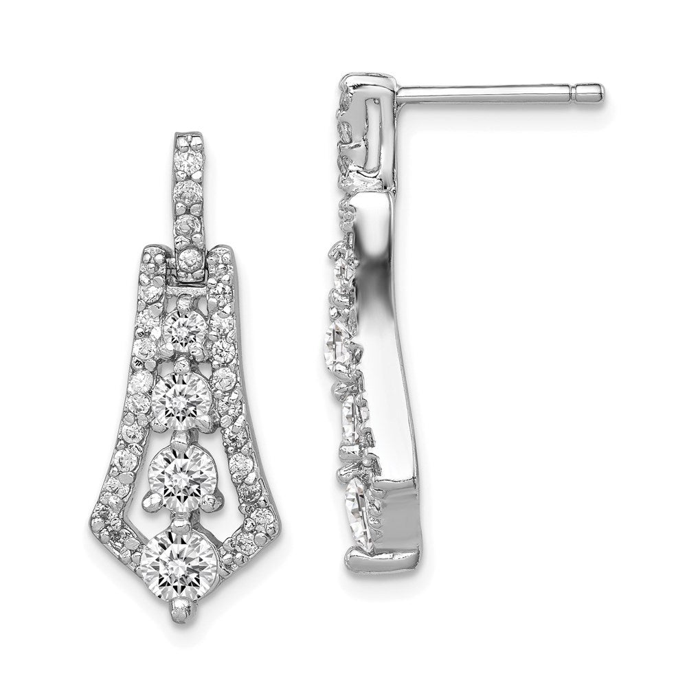 Sterlingsilber Rhodiniert Zirkonia Journey Ohrringe