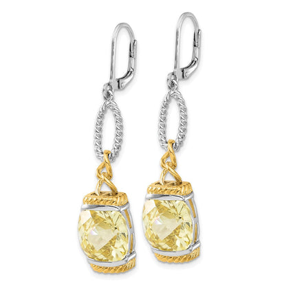 Sterlingsilber mit Goldfarben Vermeil Licht Gelb Zirkonia Ohrhänger