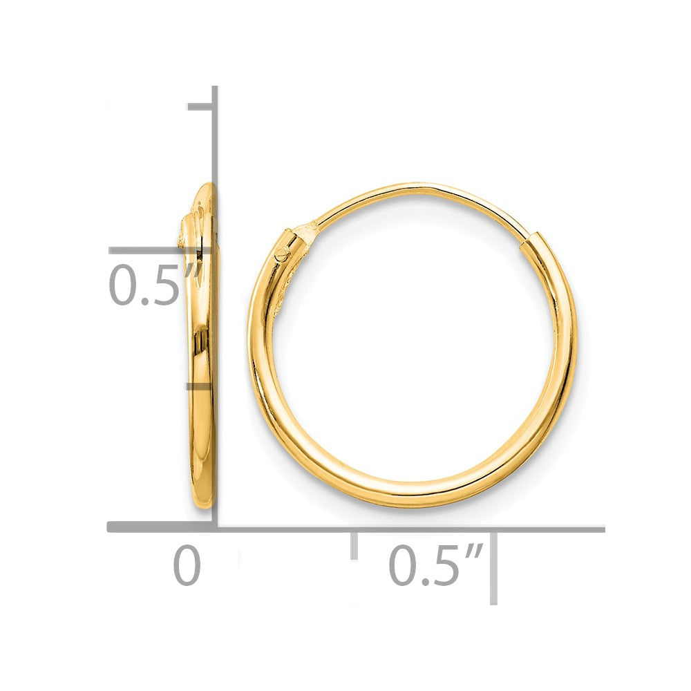 Sterlingsilber Glanz Vergoldet 1.3mm Endlos Creolen