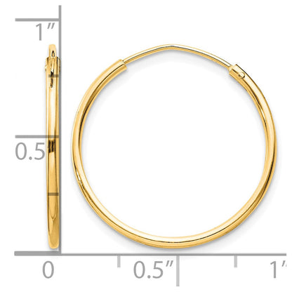 Sterlingsilber Glanz Vergoldet 1.3mm Endlos Creolen