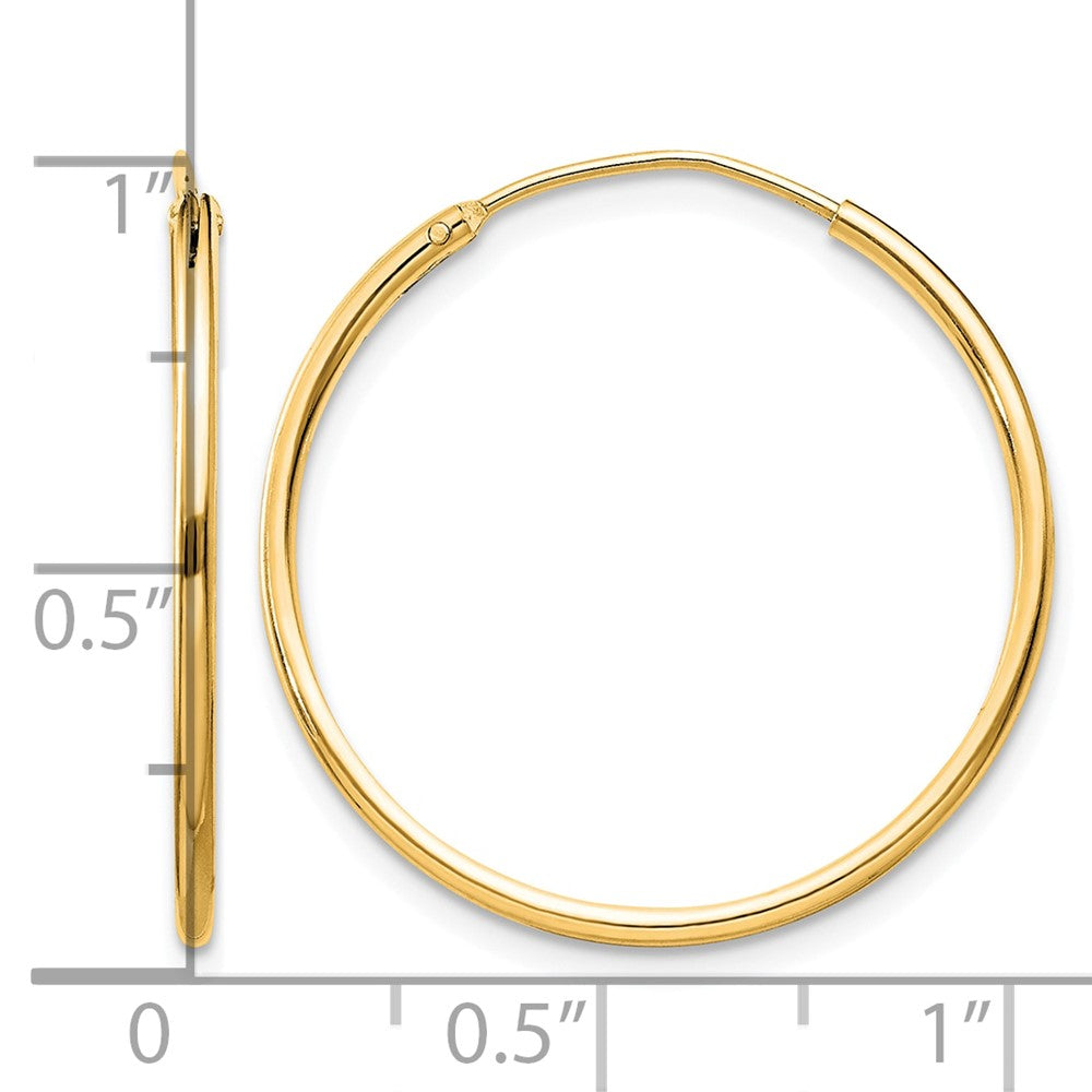 Sterlingsilber Glanz Vergoldet 1.3mm Endlos Creolen