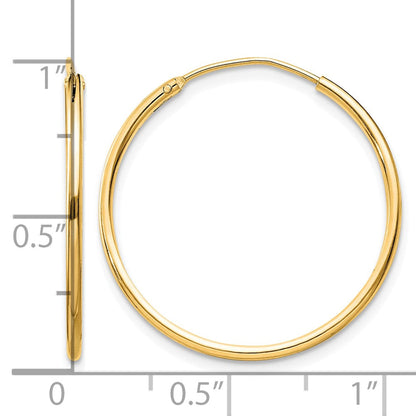 Sterlingsilber Glanz Vergoldet 1.3mm Endlos Creolen
