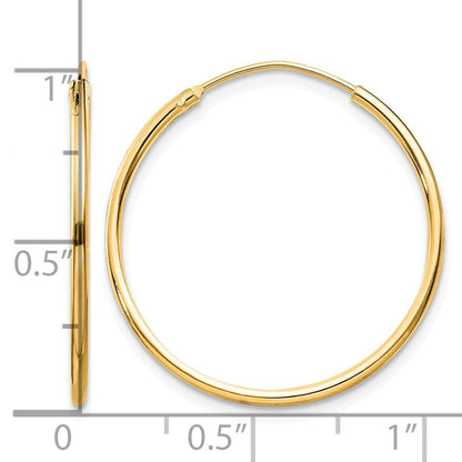 Sterlingsilber Glanz Vergoldet 1.3mm Endlos Creolen