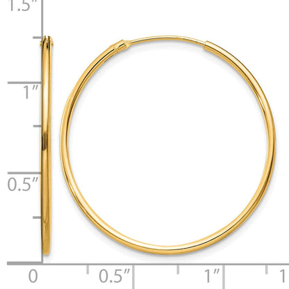 Sterlingsilber Glanz Vergoldet 1.3mm Endlos Creolen