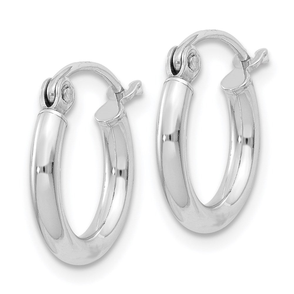 Sterlingsilber Rhodiniert 2mm Rund Creolen