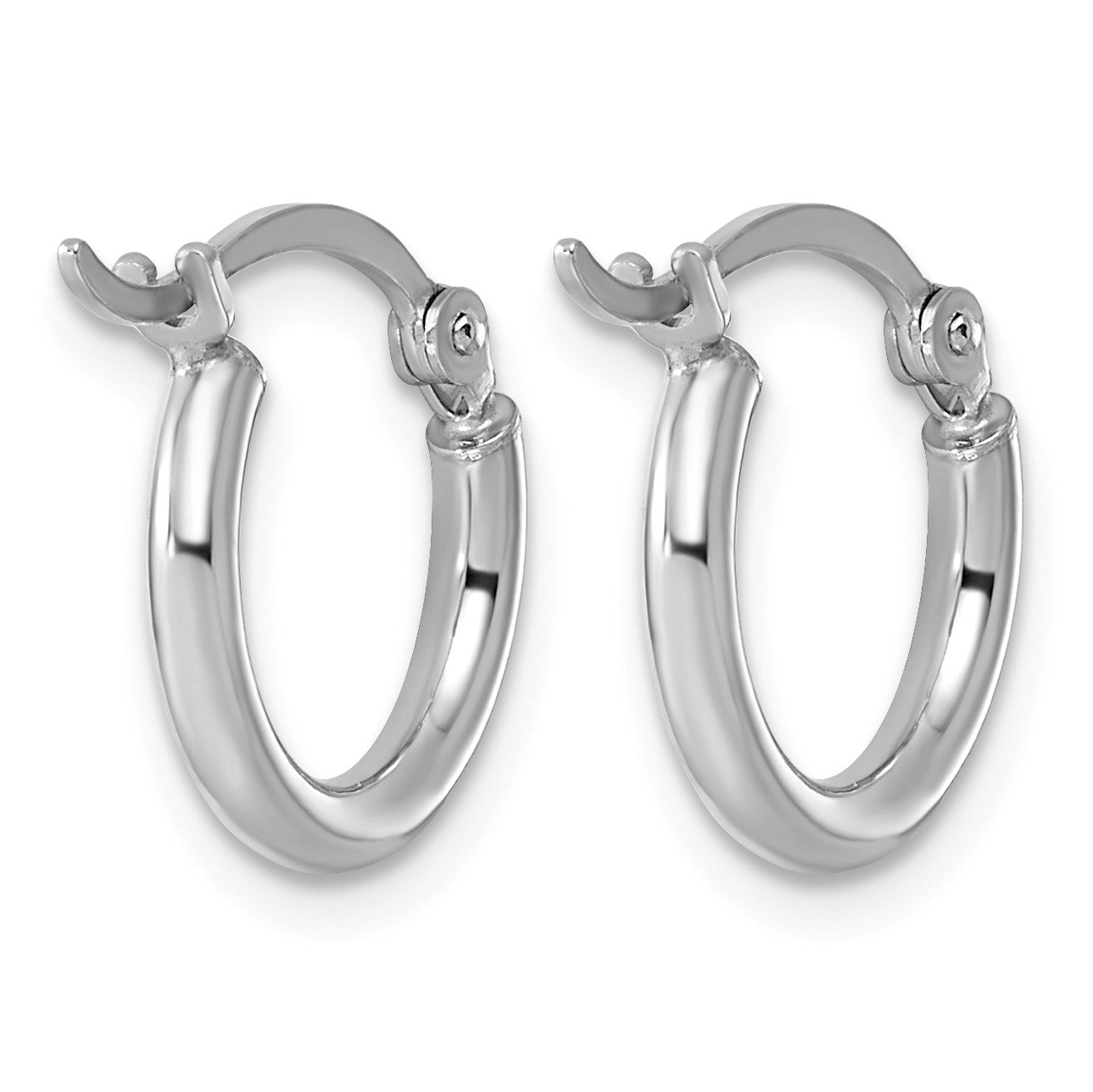 Sterlingsilber Rhodiniert 2mm Rund Creolen