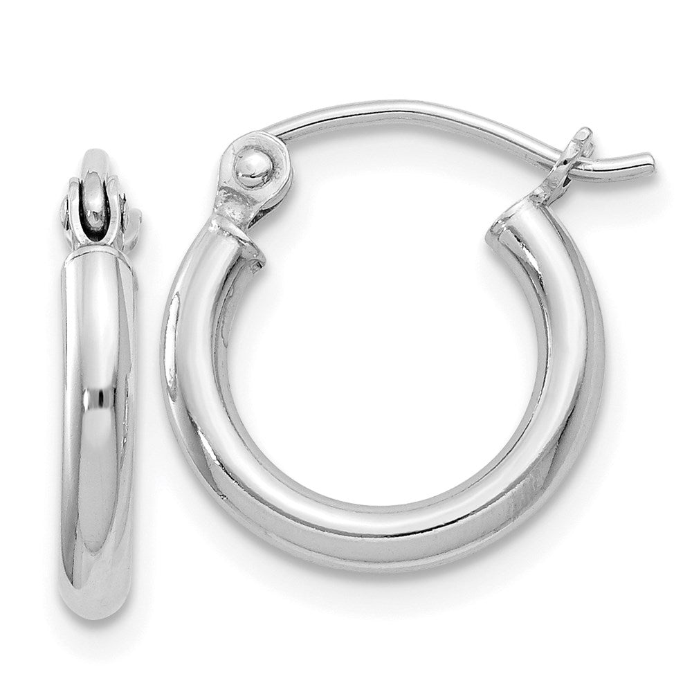 Sterlingsilber Rhodiniert 2mm Rund Creolen
